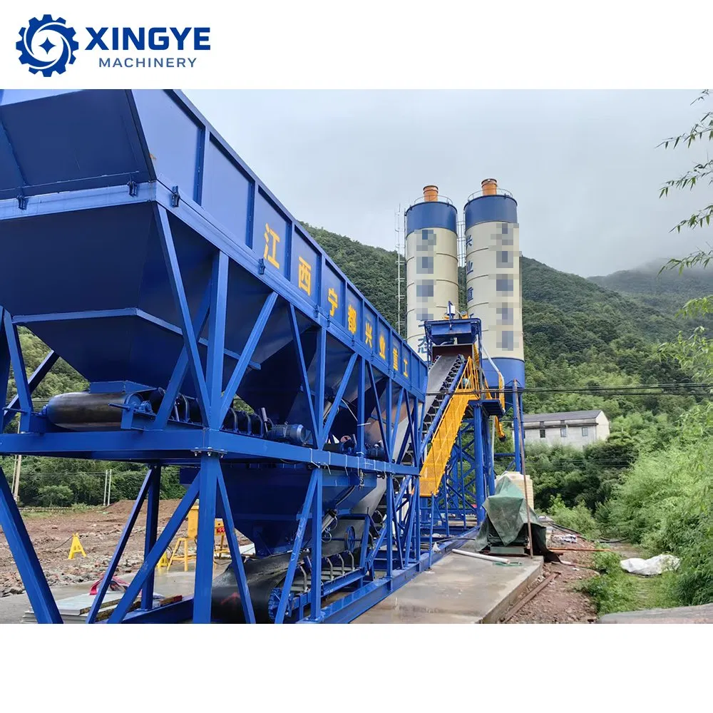 Manufacturer Efficient Hzs90 Portable Compact Cement Concrete Batching Plant