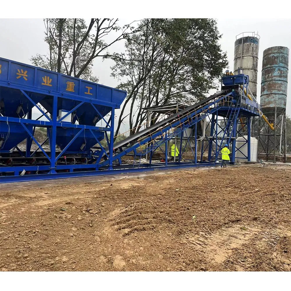 Large Stationary Ready Mix Concrete Plant Hzs50 Dry Concrete Batching Mixing Plant