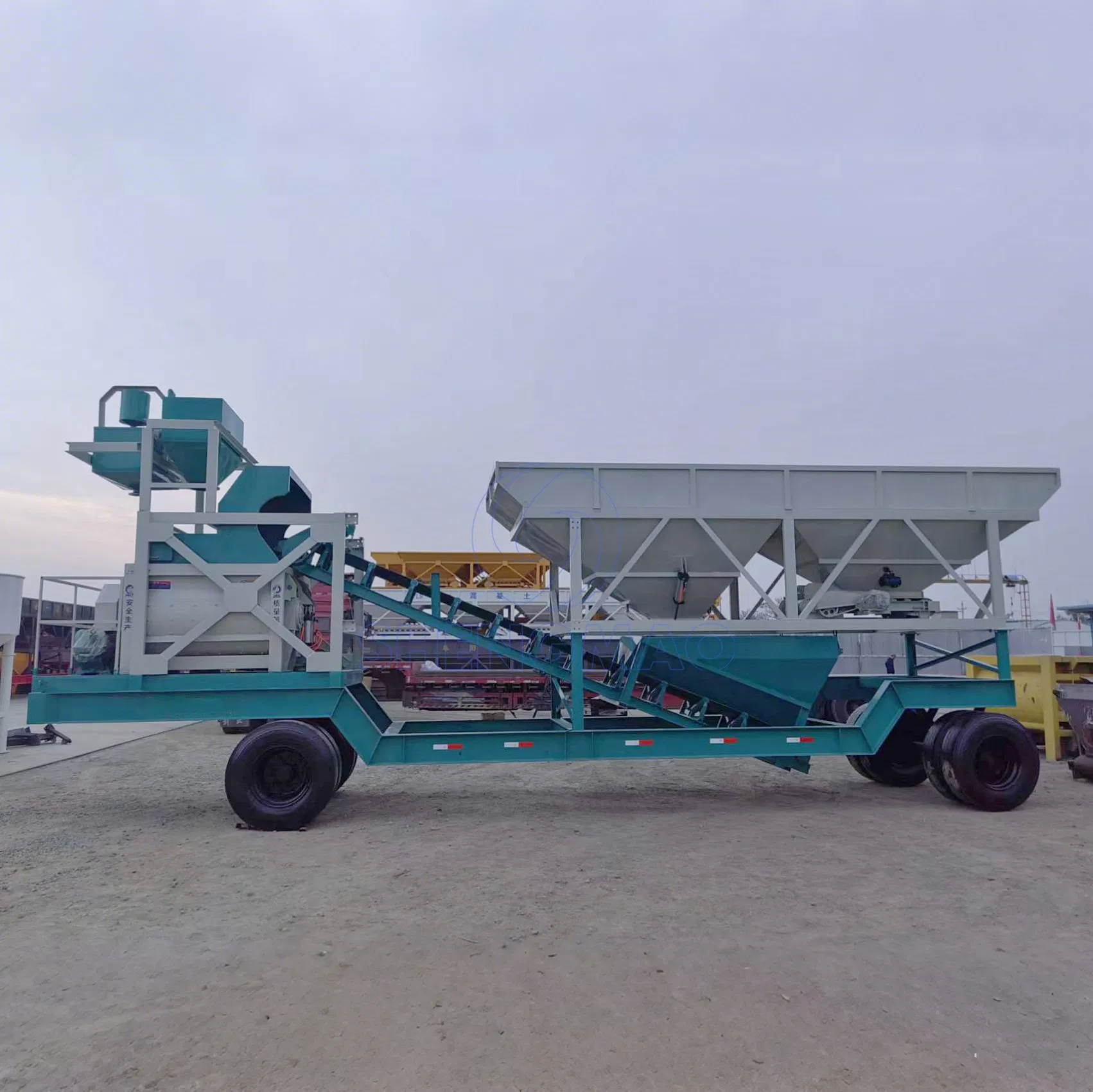 35m3/H Mini Portable Mobile Concrete Mixing Plant with Twin-Shaft Mixer