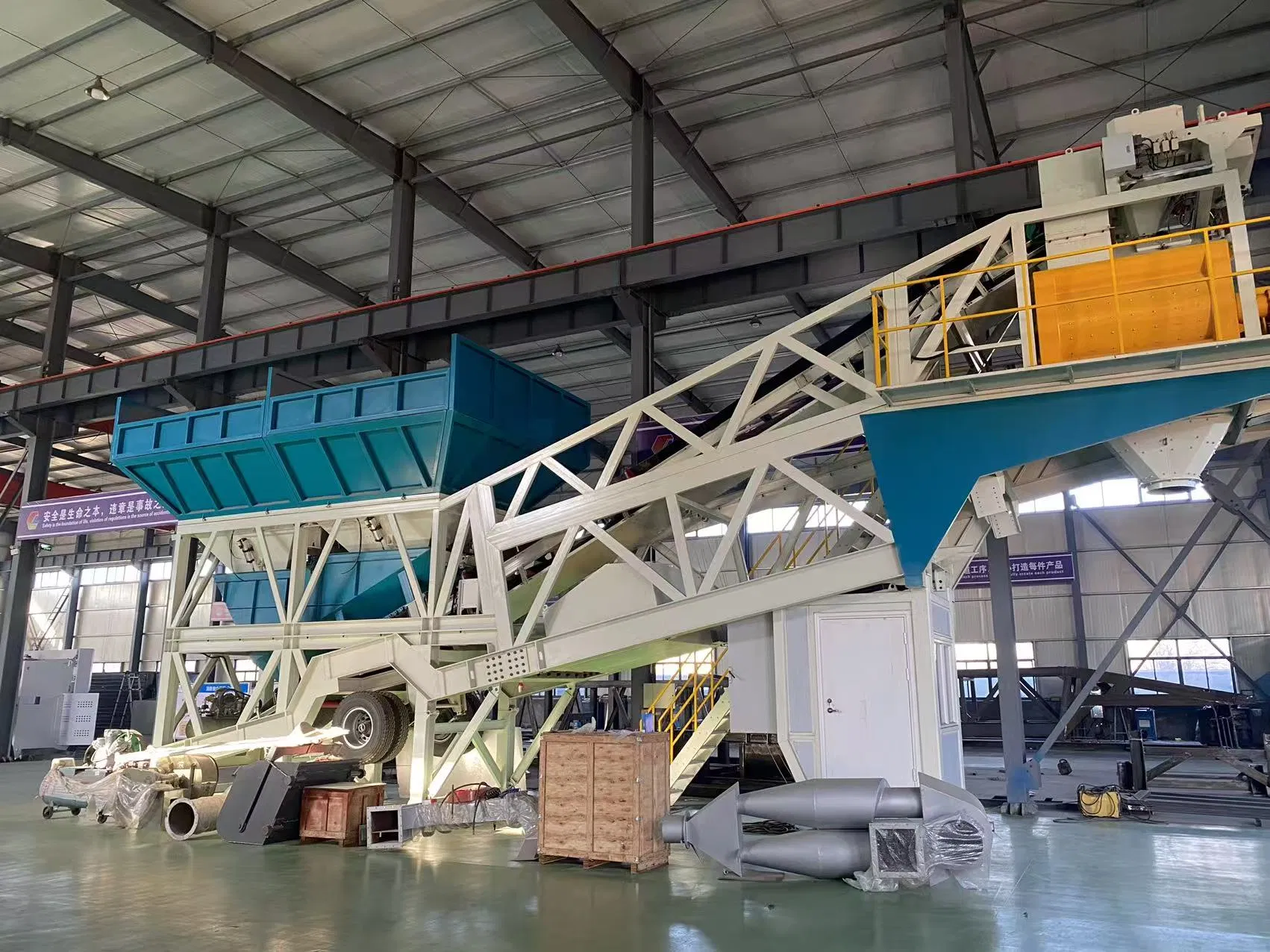 Easy Disassemble Easy Transport Modular Design Mobile Portable Max 100m3/H Concrete Mixing Batching Plant