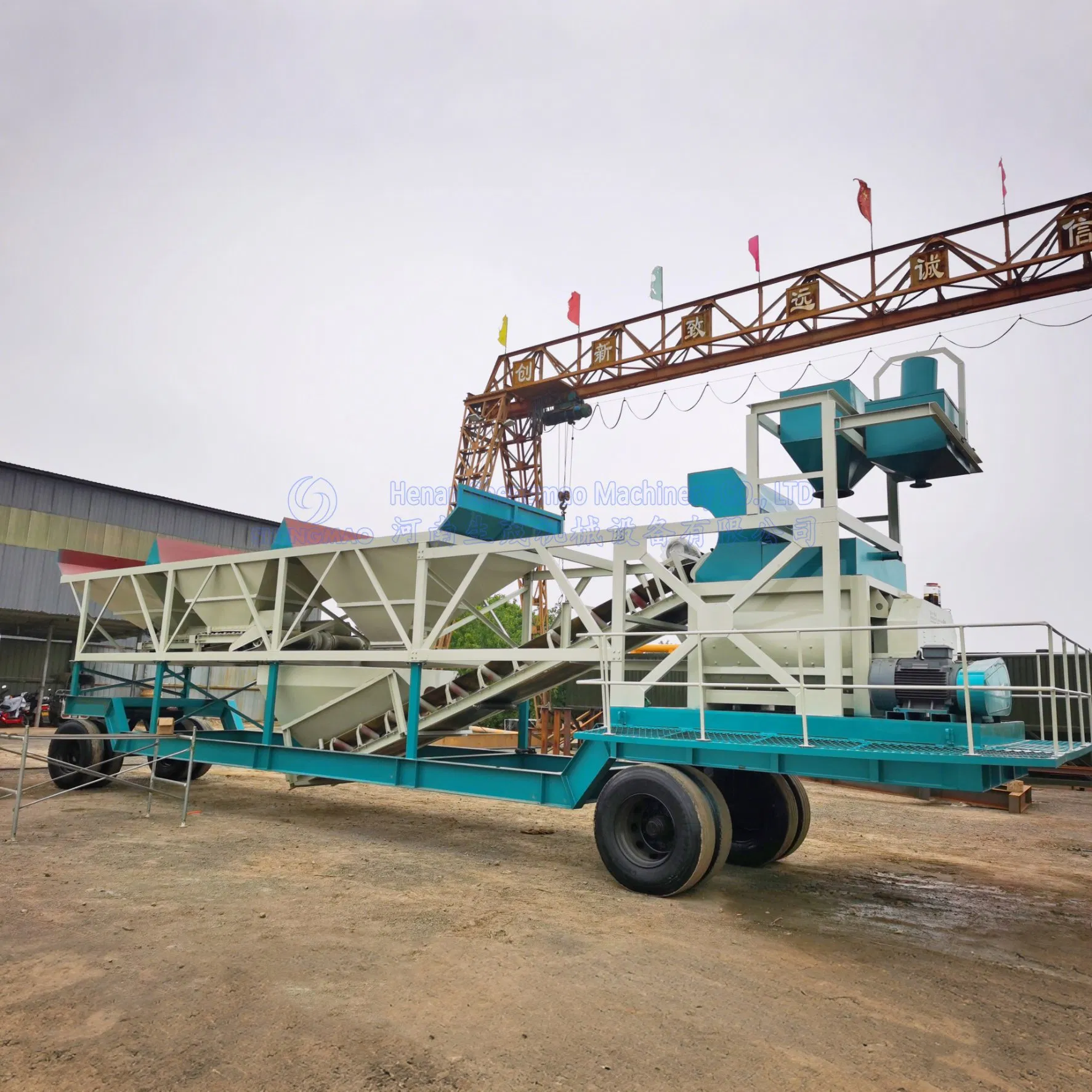 35m3/H Mini Portable Mobile Concrete Mixing Plant with Twin-Shaft Mixer