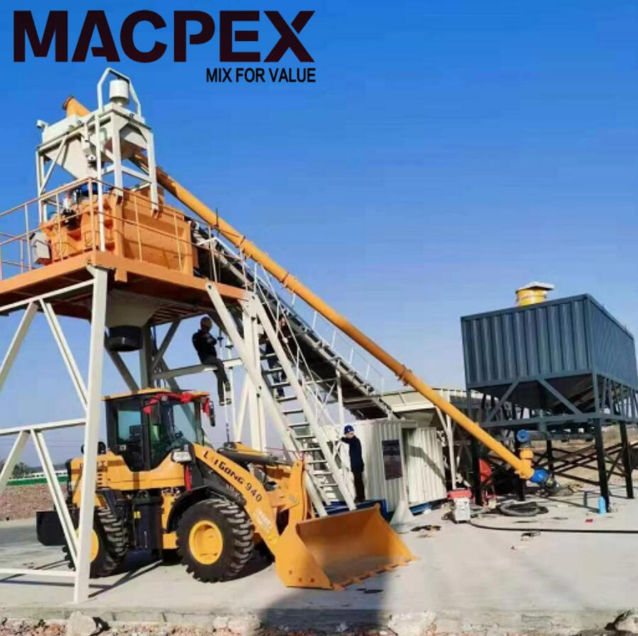 Mobile Mini Batching Plant with Concrete Twin Shaft Mixer for Ready Mix