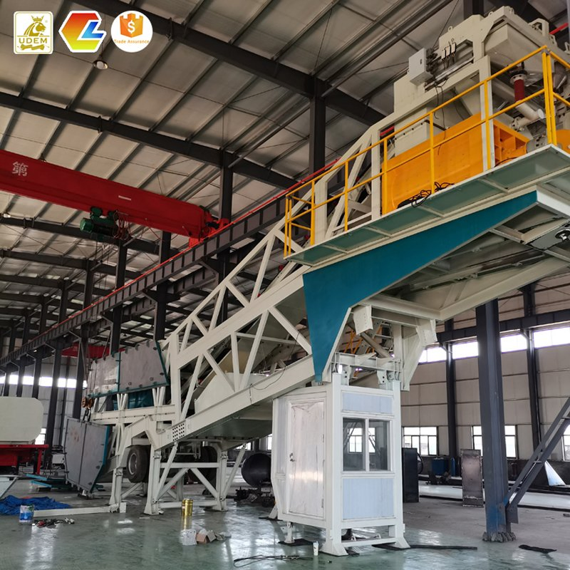 Eco-Friendly Full Closed Structure Yhzs100 Cement Concrete Mixer Batching Plant