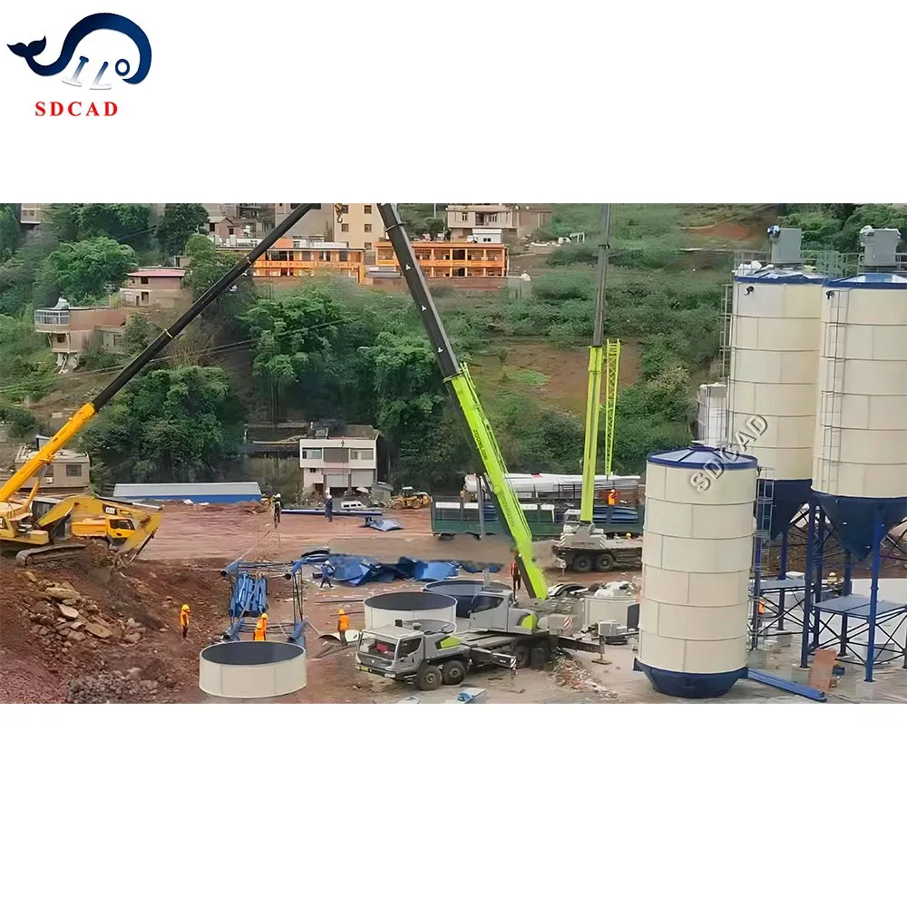 High Performance Ready Mix Mobile Concrete Batching Plant Price with Cement Silo