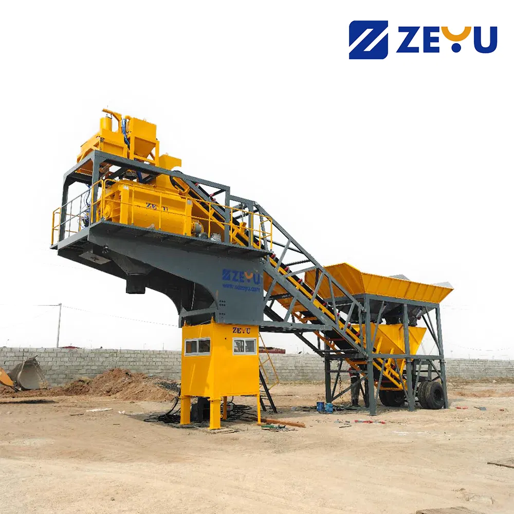 New Reliable Continuous Automated Mobile Mix Concrete Batching Plant for Road Construction