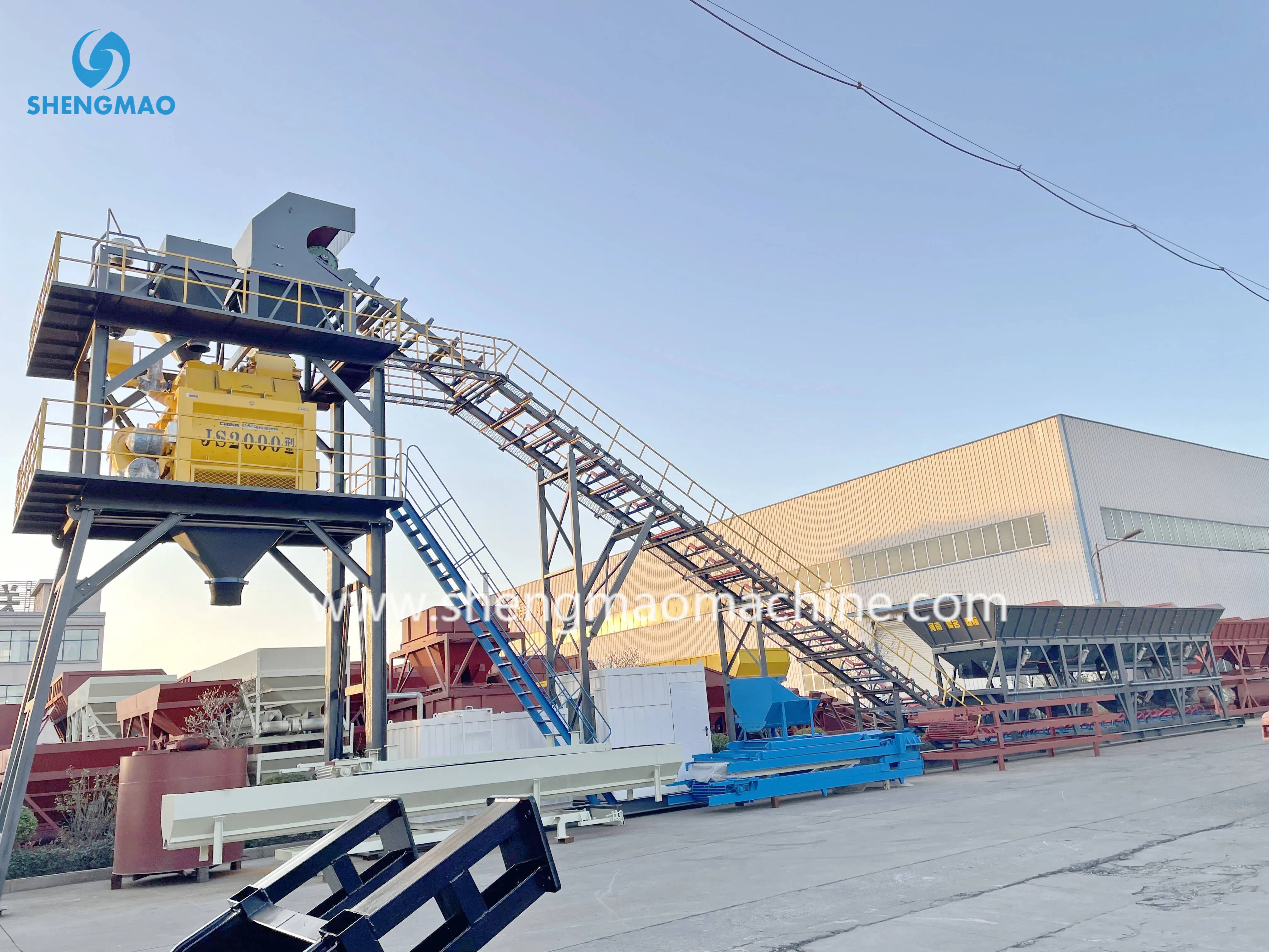 Shengmao 60m3 90m3 120m3 180m3 Ready Mix Rmc Concrete Batching Mixing Plant