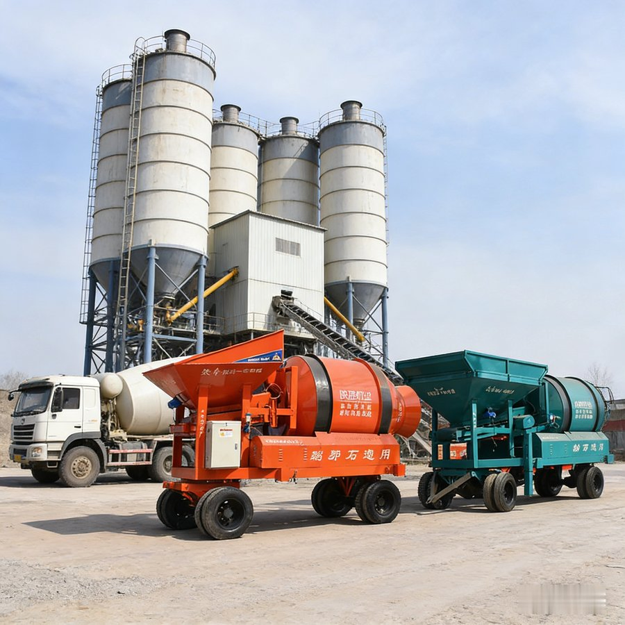 105 Kw Mini Small Portable Mobile Concrete Mixer Mixing Batching Plant Station