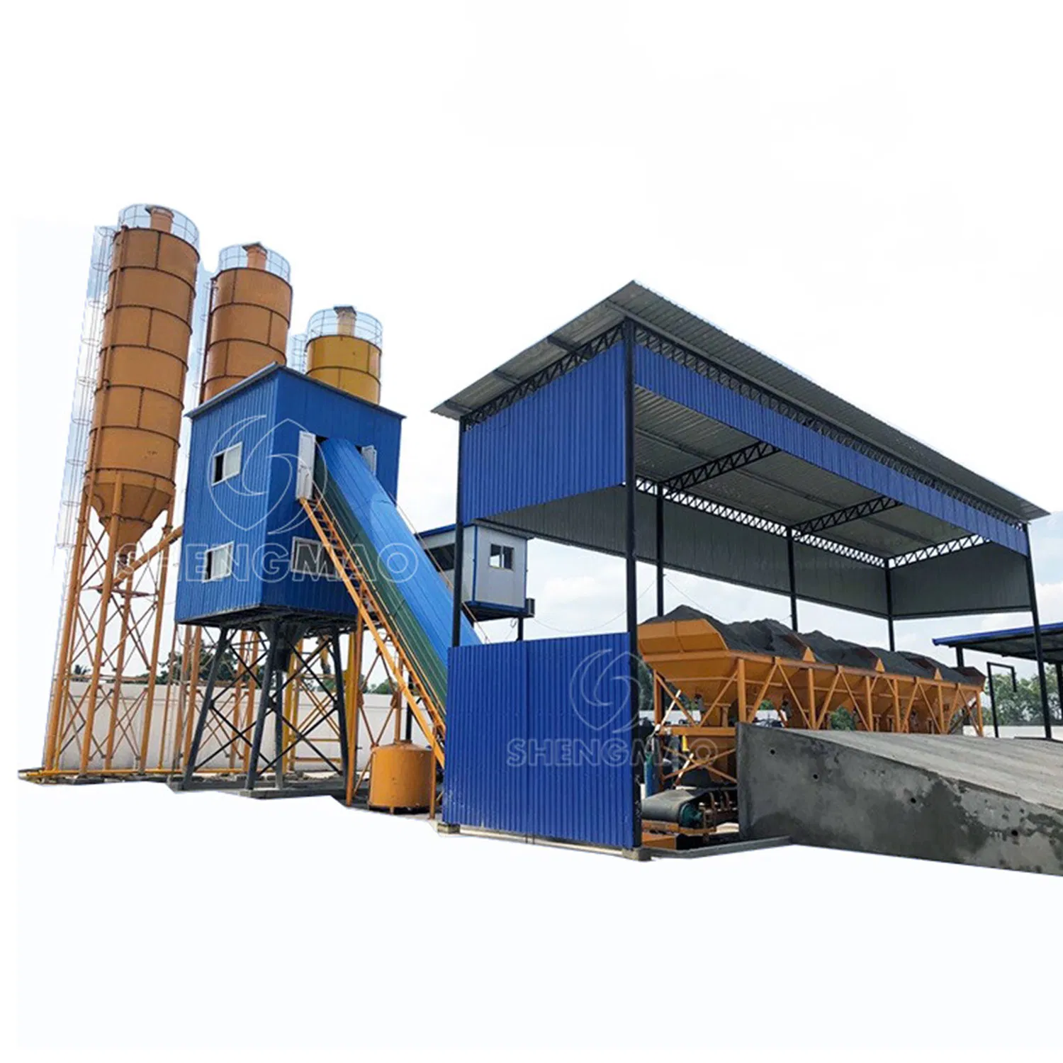 Shengmao 60m3 90m3 120m3 180m3 Ready Mix Rmc Concrete Batching Mixing Plant