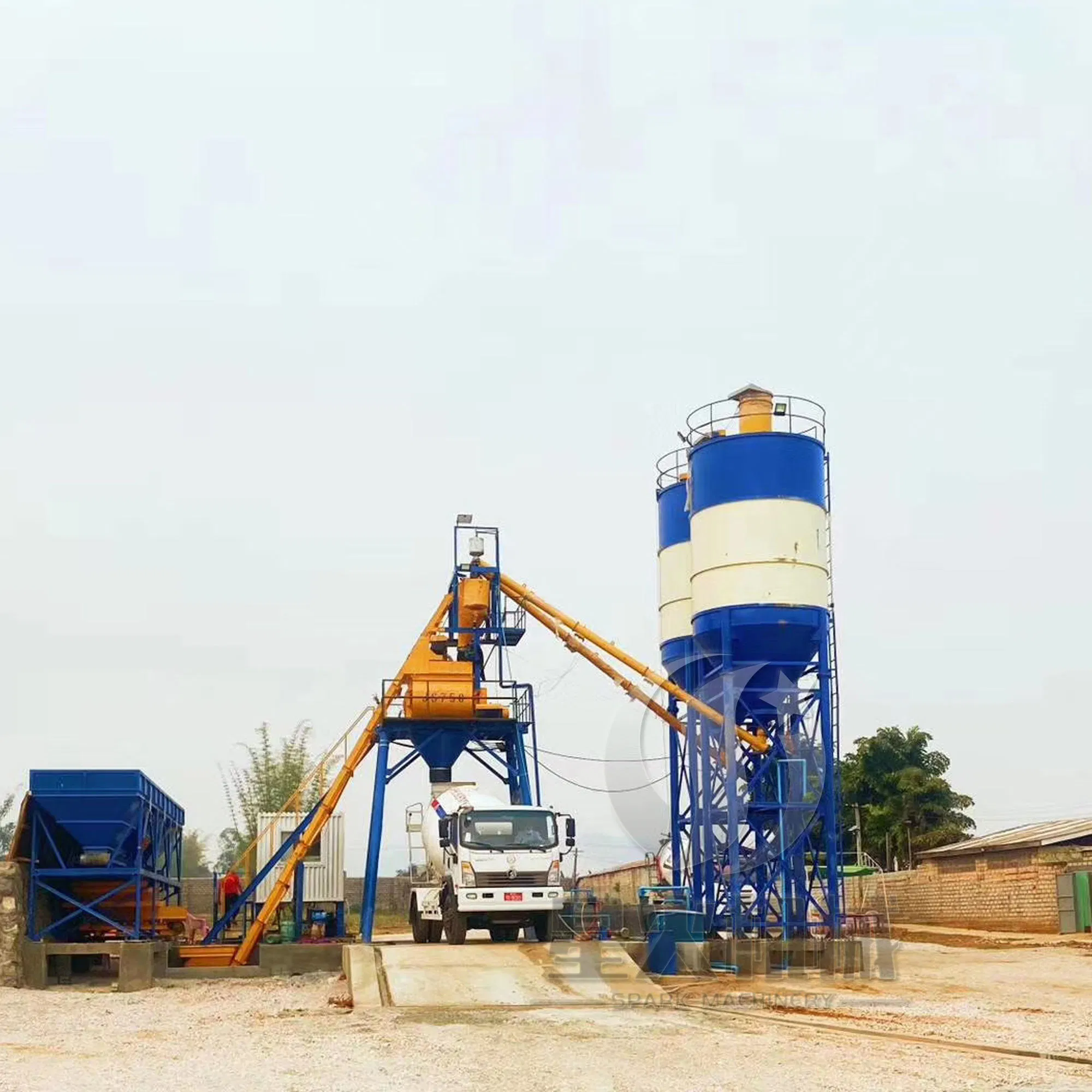Small Hzs25 High Quality Precast Ready Mixed Concrete Batching Plant