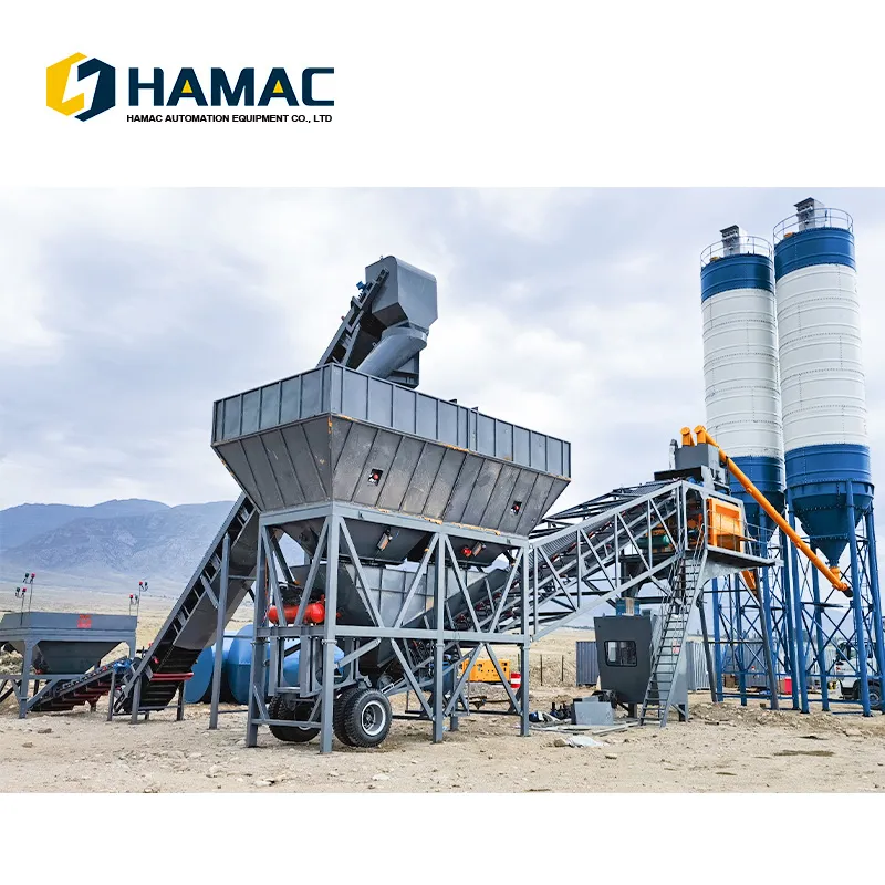 Concrete Equipment Yhzs75 Mobile Concrete Mixing Plant Beton Batching Plant with Planetary Concrete Mixer