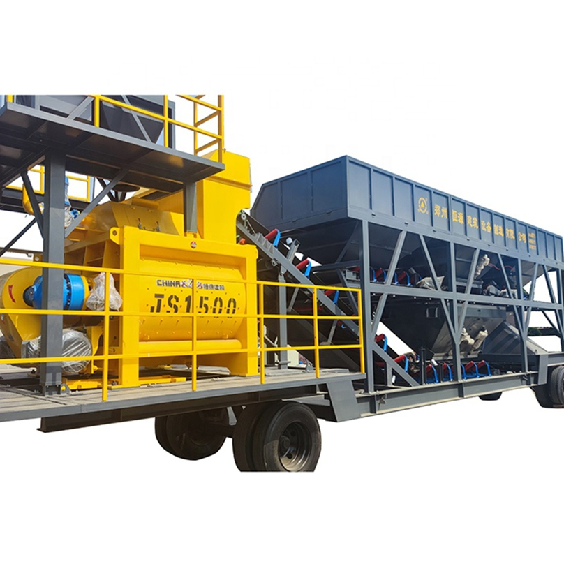 Custom Yhzs25-120 Portable Concrete Mixing Plant with Twin-Shaft Concrete Mixer Concrete Plant