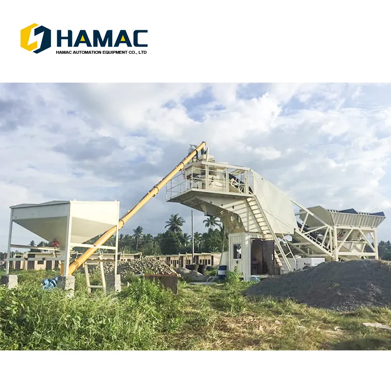 Hamac Mini Mobile Self-Loading Yhzs60 Hydraulic Portable Cement Concrete Mixer Plant