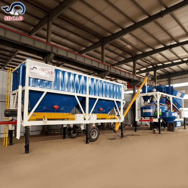 50m³ Per Hour Mobile Ready Mix Plant for Concrete Pump Feeding with Ideal for Island Construction Projects