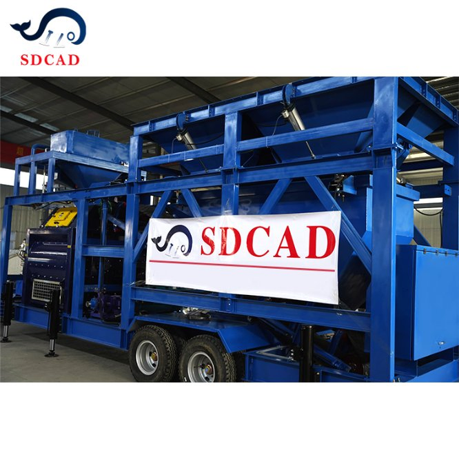 a Compact Concrete Batching Plant Mobile with 25 M3/H Capacity and Electric Power System for Small Projects.