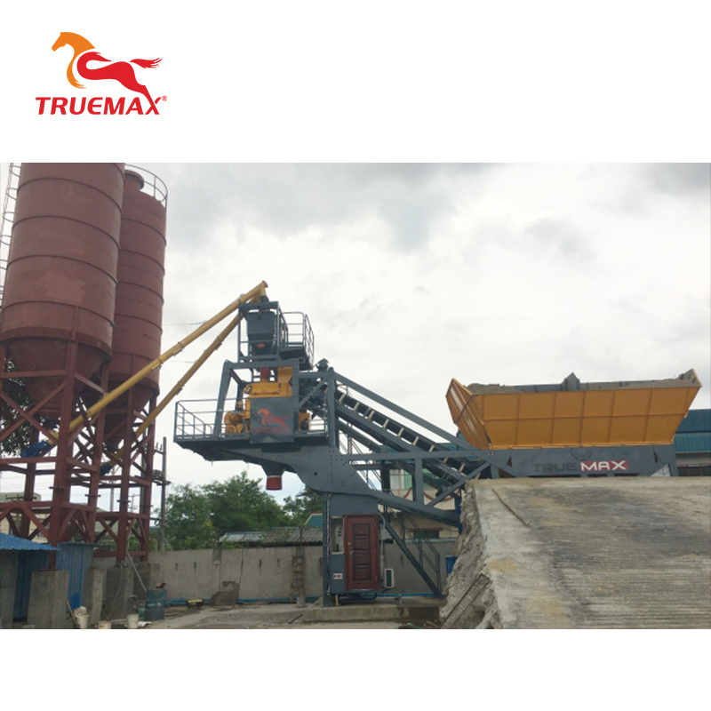 China Prices Truemax Concrete Machinery Fixed Cement Mixing Cbp60m Mobile Mixer Portable Concrete Batching Plant