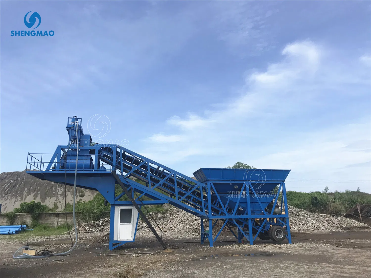 Yhzm30 30m3 Per Hour Mobile Concrete Mixing Plant with Twin Shaft Mixer