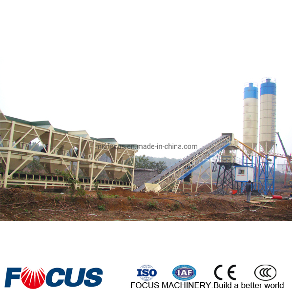 Stationary 25m3 35m3 50m3 60m3 75m3 Cement Concrete Batching Mixing Plant with Twin Shaft and Planetary Mixer for Ready Mix