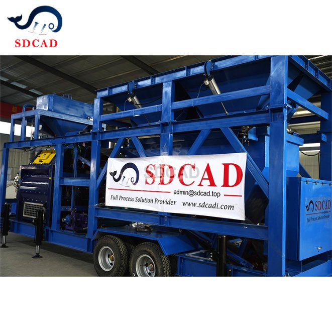 Small Mix Mobile Concrete Batching Plant Electric Hydraulic 25m3 Concrete Plant