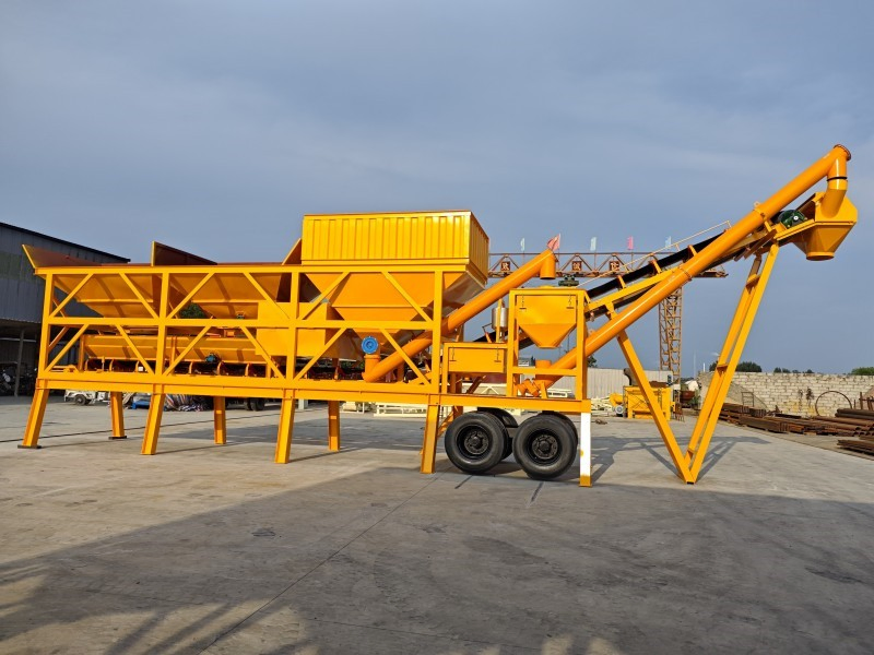 30m3/H Mobile Dry Portable Concrete Batch Plant Cement Mixer
