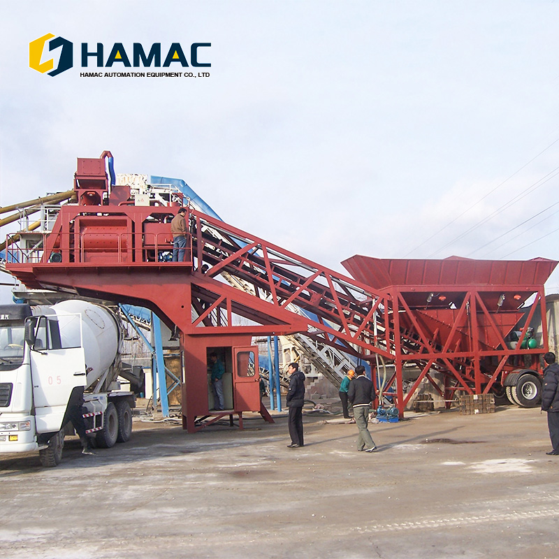 Hamac Mini Mobile Self-Loading Yhzs60 Hydraulic Portable Cement Concrete Mixer Plant