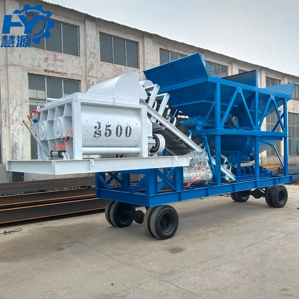 High-Capacity Mobile Concrete Batching Plant Portable Mixing Station for Road Construction