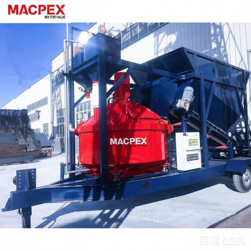 Cost Effective Truck Towed Portable Concrete Batching Plant with Planetary Mixer
