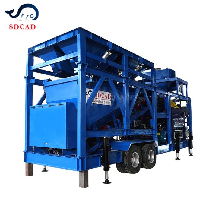 Mini Ready Mix Small Concrete Batching Plant 60m3 Self Loading Batch Plant