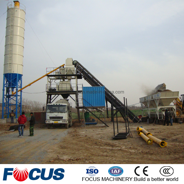 Stationary 25m3 35m3 50m3 60m3 75m3 Cement Concrete Batching Mixing Plant with Twin Shaft and Planetary Mixer for Ready Mix