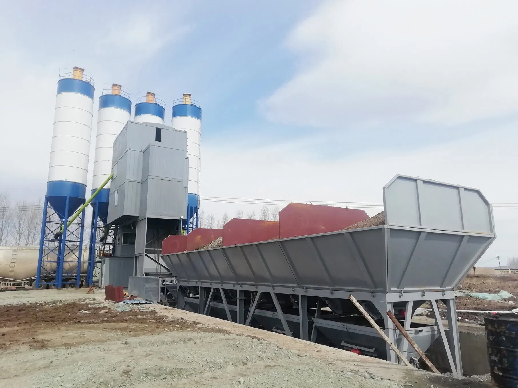 Pioneering Precast Excellence! Foundation Free Concrete Batching Plant &amp; Concrete Mixing Plant Hzs60d M3/H