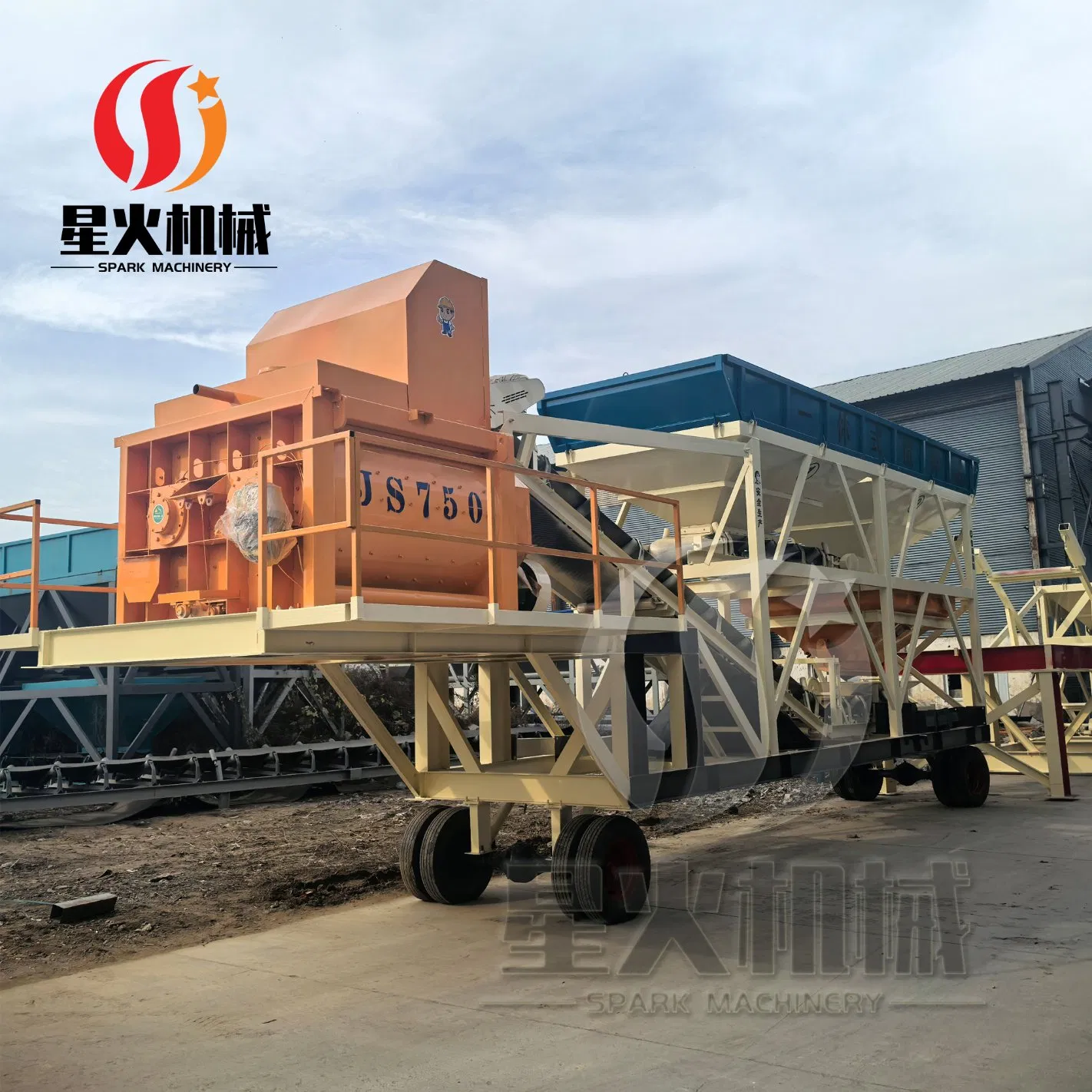 China Mobile Stationary Hzs50 Low Price Dry Mix Wet Mini Cement Concrete Mixing Batching Plant 25/35/50 M3/H with Short Mixing Cycle Times