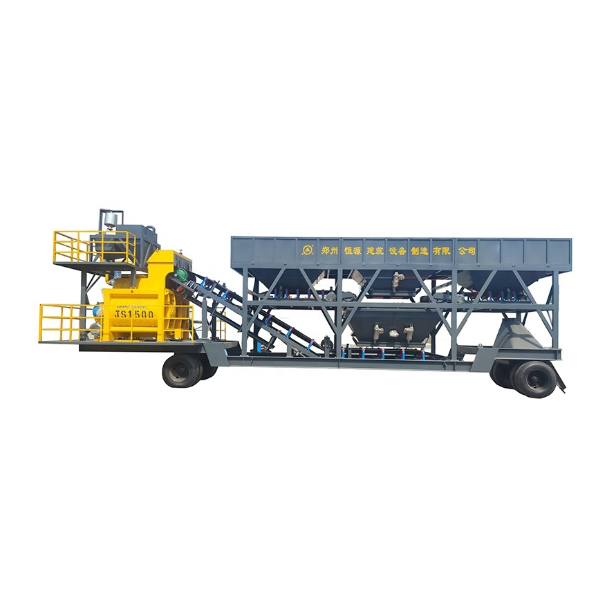 New Mobile Portable Concrete Batching Plant 35-100m3/H Ready Mix Concrete Plant Portable Silo Mobile Concrete Plant