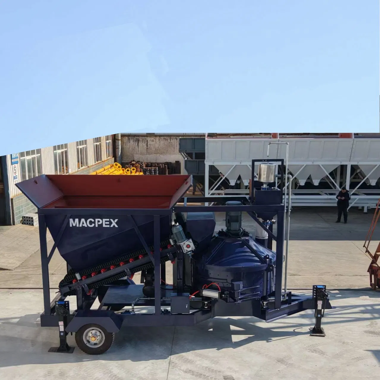 Small Planetary Mixer Portable Mobile Concrete Batching Plant with 25m3 to 90m3