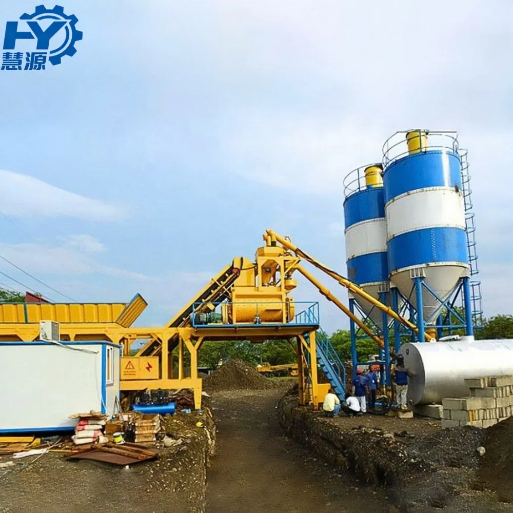25m³/H Portable Concrete Mixing Plant Yhzs25 Concrete Batching Plant with Js500 Twin Shaft Mixer
