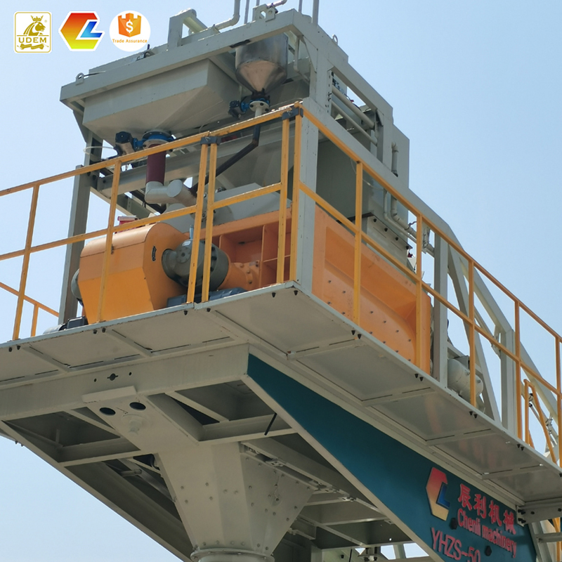 Eco-Friendly Full Closed Structure Yhzs100 Cement Concrete Mixer Batching Plant