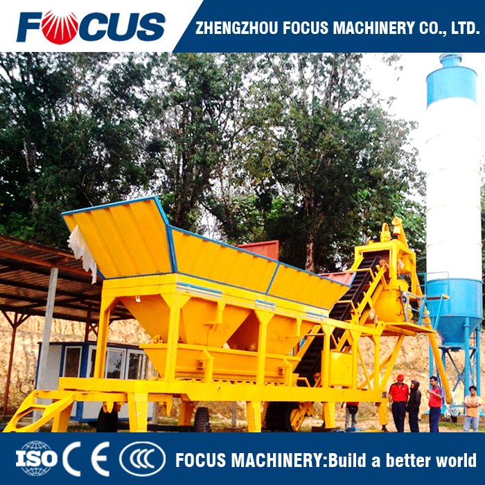 Manufacturers Portable Yhzs25 Mobile Concrete Mixer Plant Overall Power 40kw