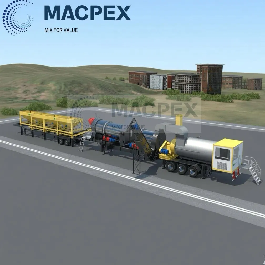 Mobile Asphalt Continuous Mixing Station Plant with 60ton Capacity Hot Sale