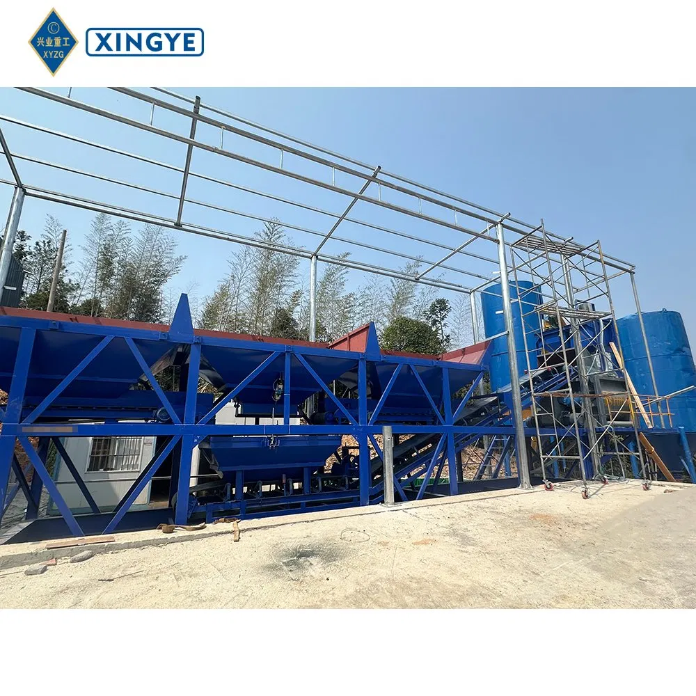 No Foundation Hzs60 Concrete Mixing Plant with Js1000 Twin Shaft Forced Mixer