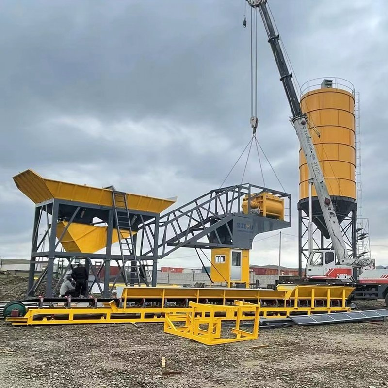 Portable Reliable Continuous Automated Mterial Mobile Mix Concrete Batching Plant for Road