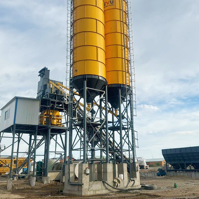 Hzs60 Concrete Mixing Plant, Eco-Friendly Dust Removal &amp; High Precision Batching