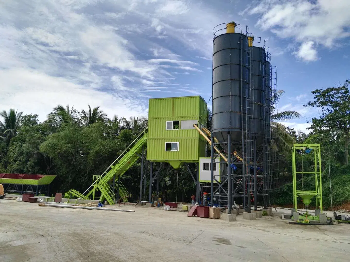 High-Efficiency Stationary Concrete Batching Plant Strong Production Capacity