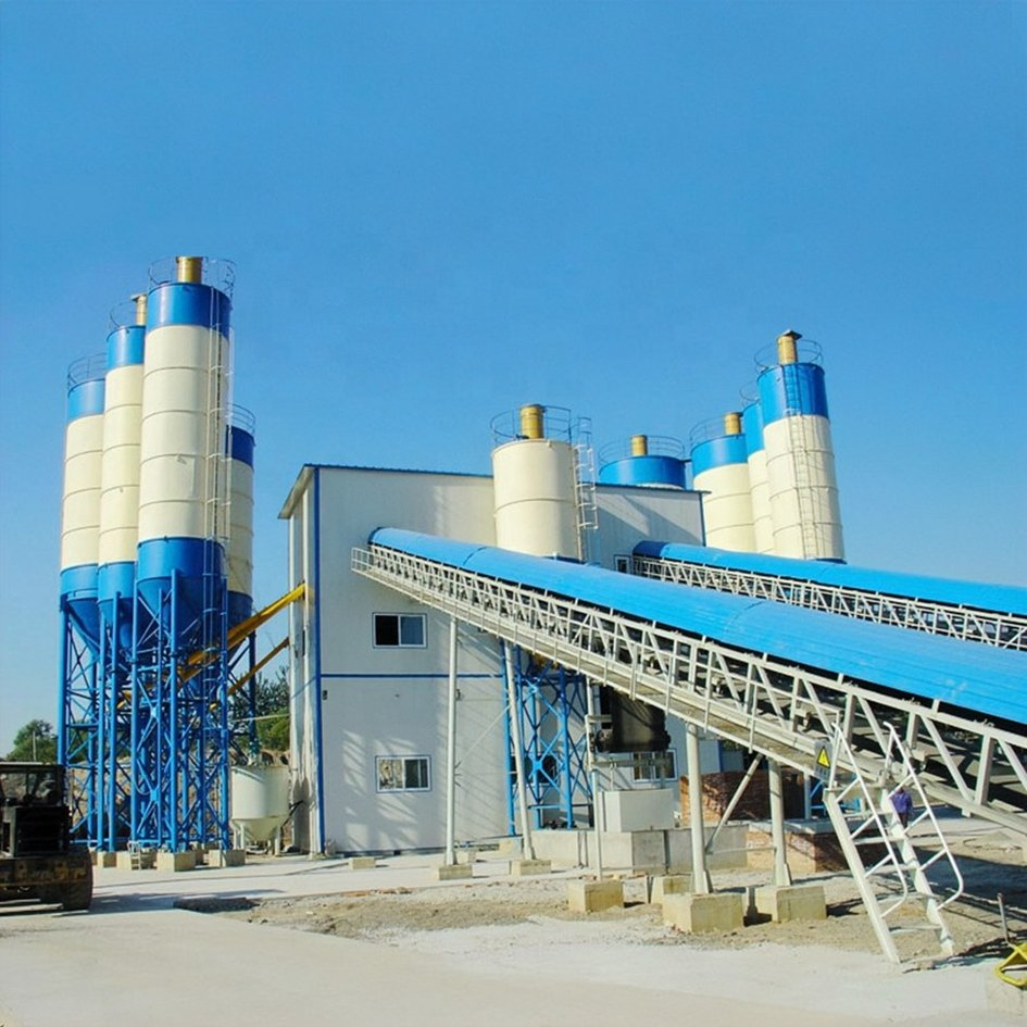 Stationary Ready Concrete Mixer Plant Construction Machinery Concrete Batching Plant Portable