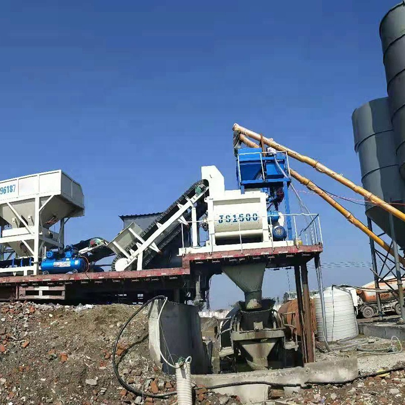 New Mobile Portable Concrete Batching Plant 35-100m3/H Ready Mix Concrete Plant Portable Silo Mobile Concrete Plant