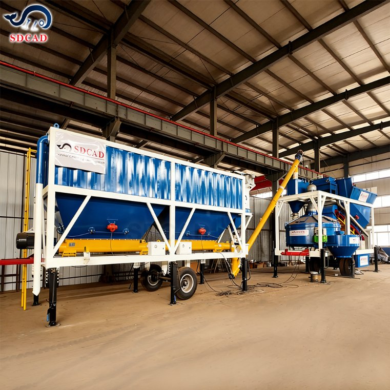 50m³ Per Hour Mobile Ready Mix Plant for Concrete Pump Feeding with Ideal for Island Construction Projects