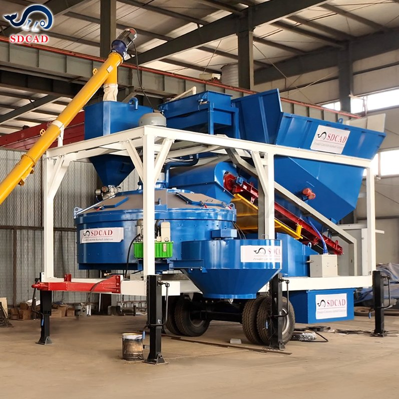 Portable Concrete Mixing Plant for Infrastructure &amp; Road Construction