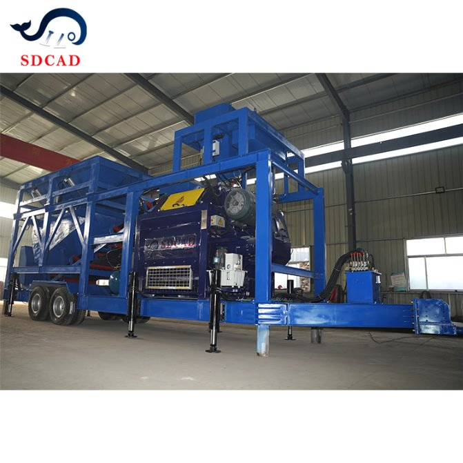 a High-Capacity Mobile Batching Plant for Concrete with 75m3/H Output, Perfect for Precast Manufacturing Needs.