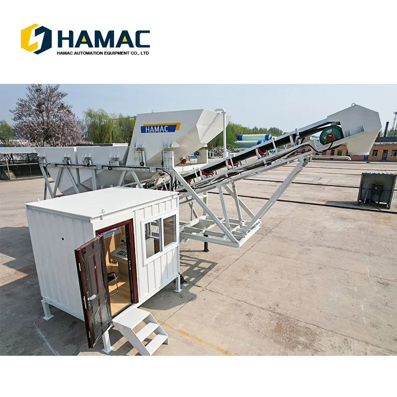 Hamac Hzm35 Customized Twin Shaft Mixer Mobile Dry Concrete Batching Plant