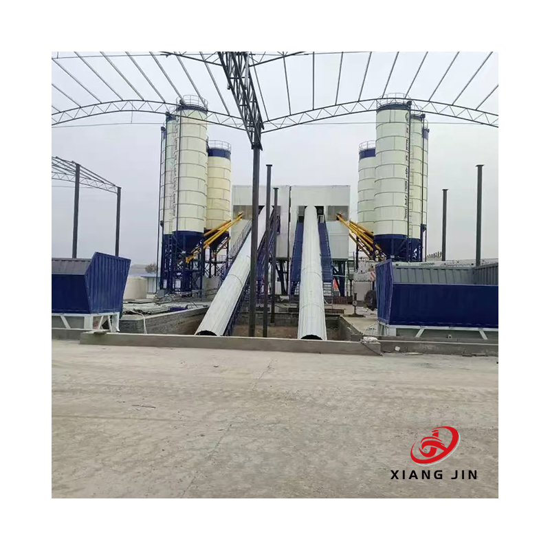 Integrated Hzs60 Mobile Concrete Mixing Plant Including Construction Cement Powder Silo PLC