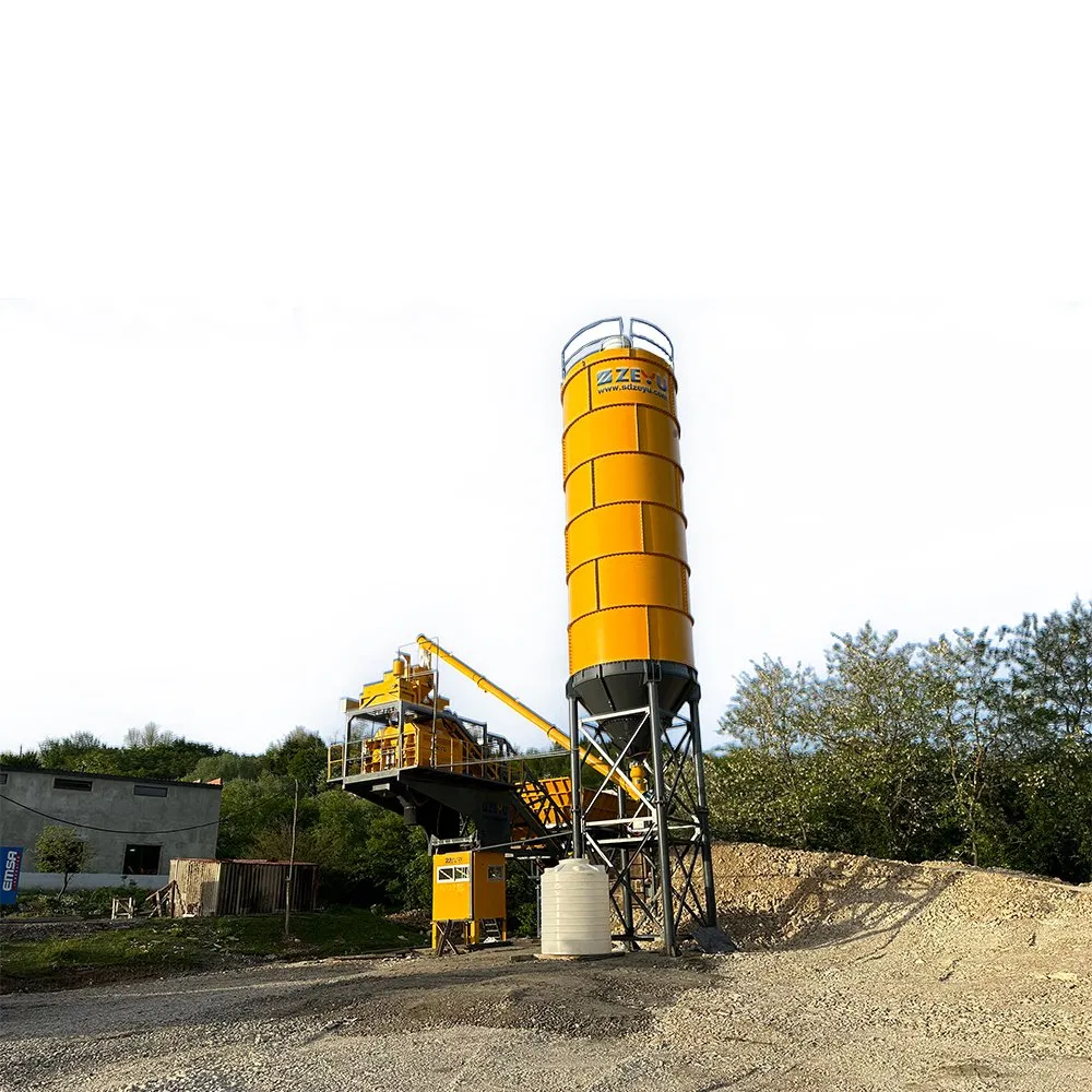 Mobile Concrete Batching Plant Yhzs60 with Control System and Twin Shaft Mixer