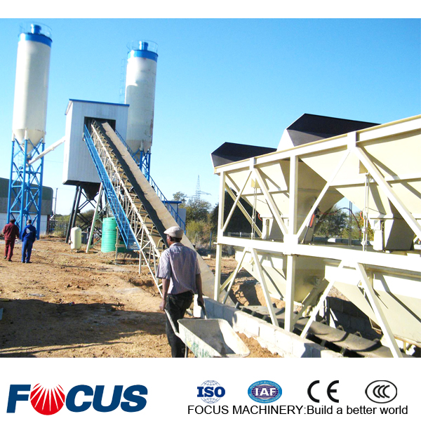 60cbm/H Ready Mix Concrete Batching Mixing Plant with Belt Conveyor
