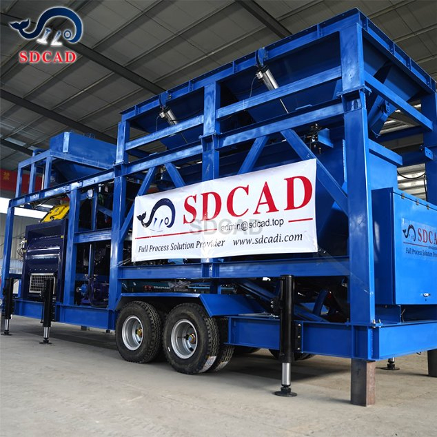 Small Mix Mobile Concrete Batching Plant Electric Hydraulic 25m3 Concrete Plant